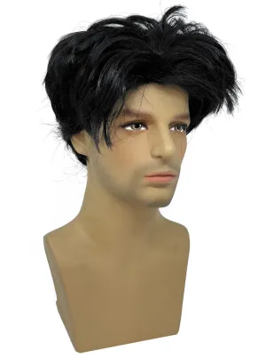 Boy Band Mens Short Black Costume Wig