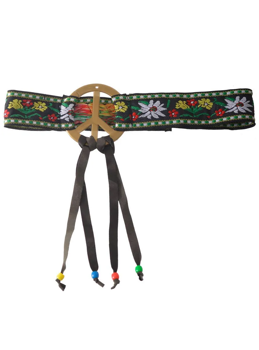 Braided 70s Hippie Peace Sign Costume Headband