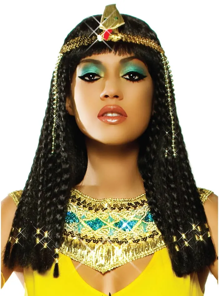 Braided Black Queen Cleopatra Womens Costume Wig