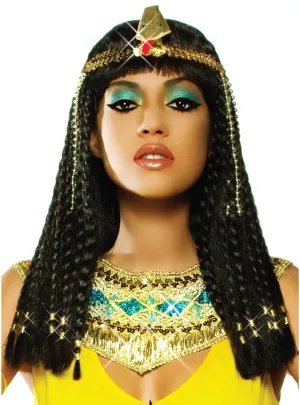 Braided Black Queen Cleopatra Womens Costume Wig