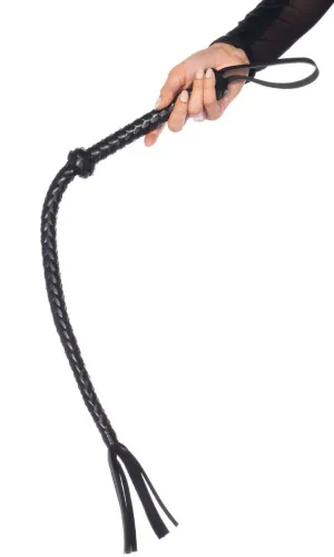 Braided Faux Leather Mini Whip Costume Accessory