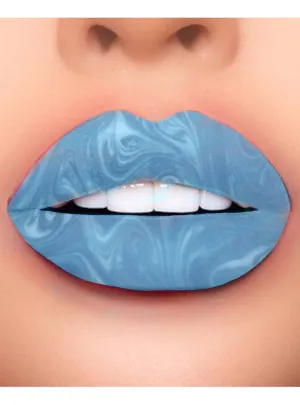 Brain Freeze Blue Swirl Temporary Lip Tattoo Costume Makeup