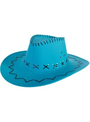 Bright Blue Adults Cowboy Costume Hat