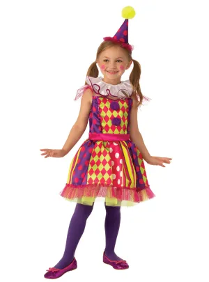 Bright Circus Girls Harlequin Clown Costume
