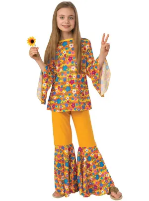 Bright Flower Power Girls 60s Hippie Costume