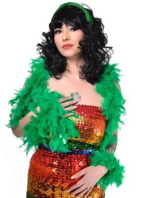 Bright Green Fluffy 220cm Feather Boa Costume Accessory