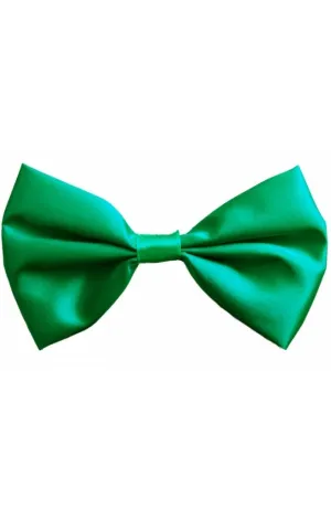 Bright Green Satin Bow Tie Costume Accessory