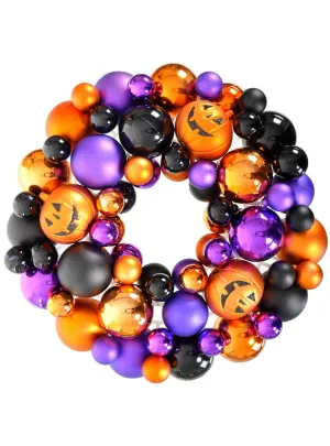 Bright Halloween Bauble Door Wreath Decoration