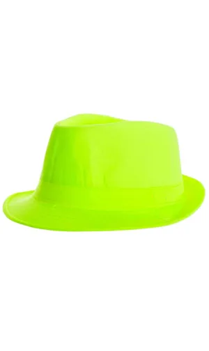 Bright Neon Green Costume Fedora Hat