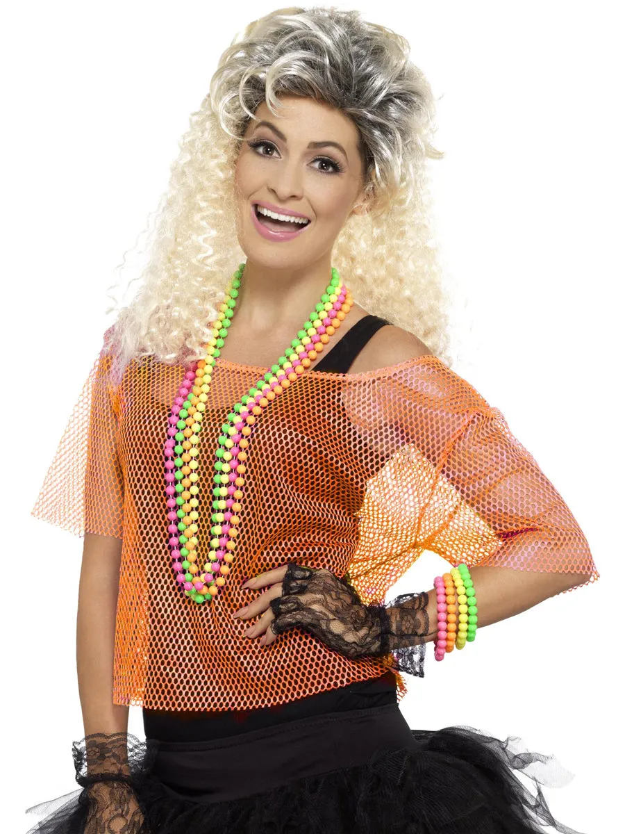 Bright Orange 1980s Plus Size Womens Costume Top