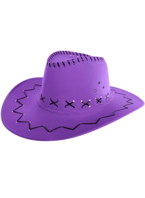 Bright Purple Adults Cowboy Costume Hat