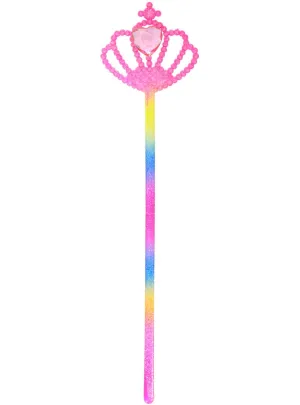 Bright Rainbow Glitter Costume Wand with Jewel