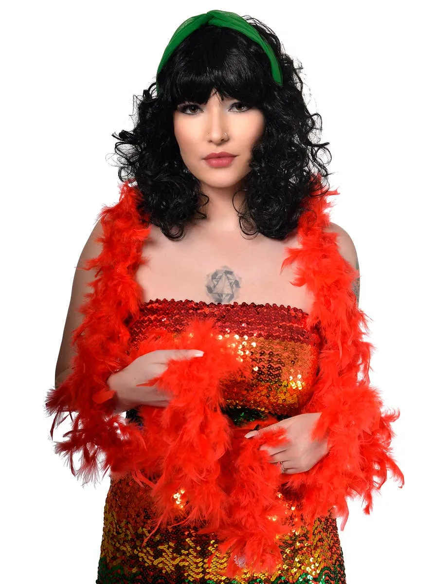 Bright Red Fluffy 220cm Feather Boa Costume Accessory