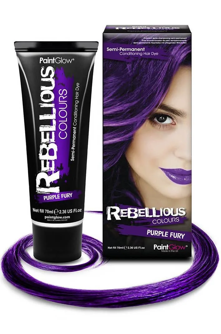 Bright Semi Permanent Purple Fury Hair Dye - Large 70ml