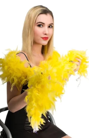 Bright Yellow Feather Boa Costume Accessory