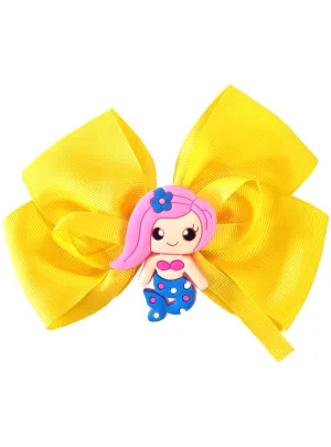 Bright Yellow Mermaid Hair Bow Costume Accessory