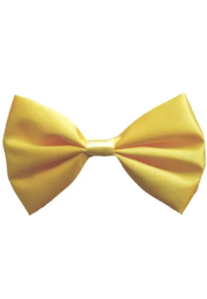 Bright Yellow Satin Costume Bow Tie Accessory
