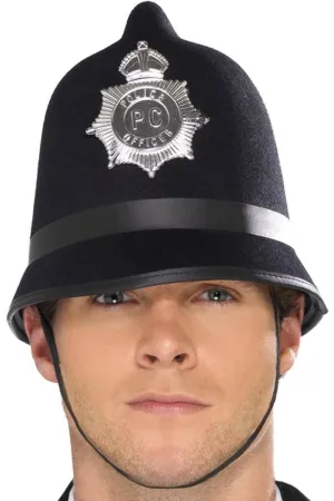 British Police Constable Adults Black Costume Hat