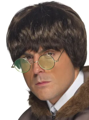 British Pop Singer Mens Brown Costume Wig