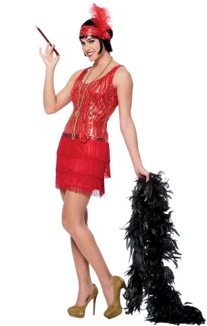 Broadway Flapper Womens Red 1920s Costume