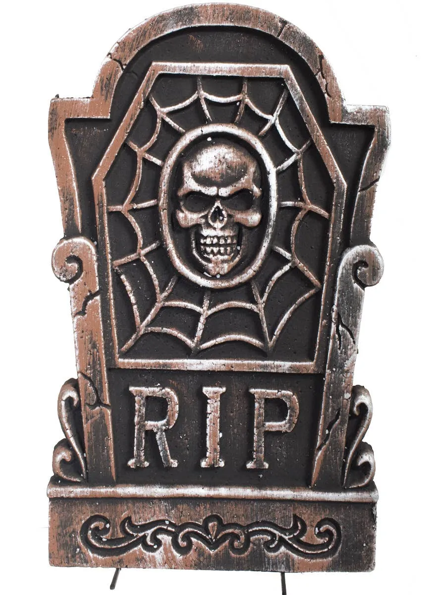 Bronze Look RIP Tombstone Halloween Decoration