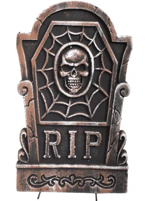 Bronze Look RIP Tombstone Halloween Decoration