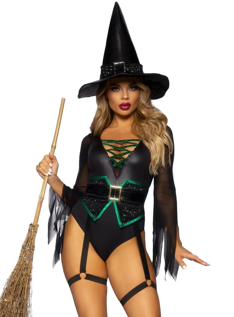 Broomstick Babe Womens Sexy Witch Halloween Costume