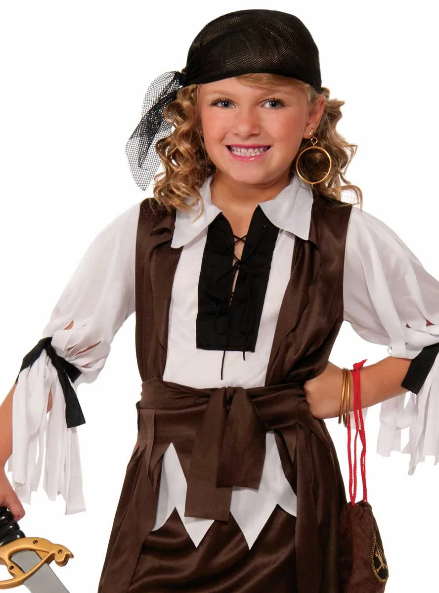 Brown and White Girls Pirate Costume