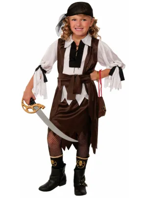 Brown and White Girls Pirate Costume