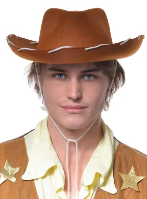 Brown Feltex Mens Woody Cowboy Costume Hat