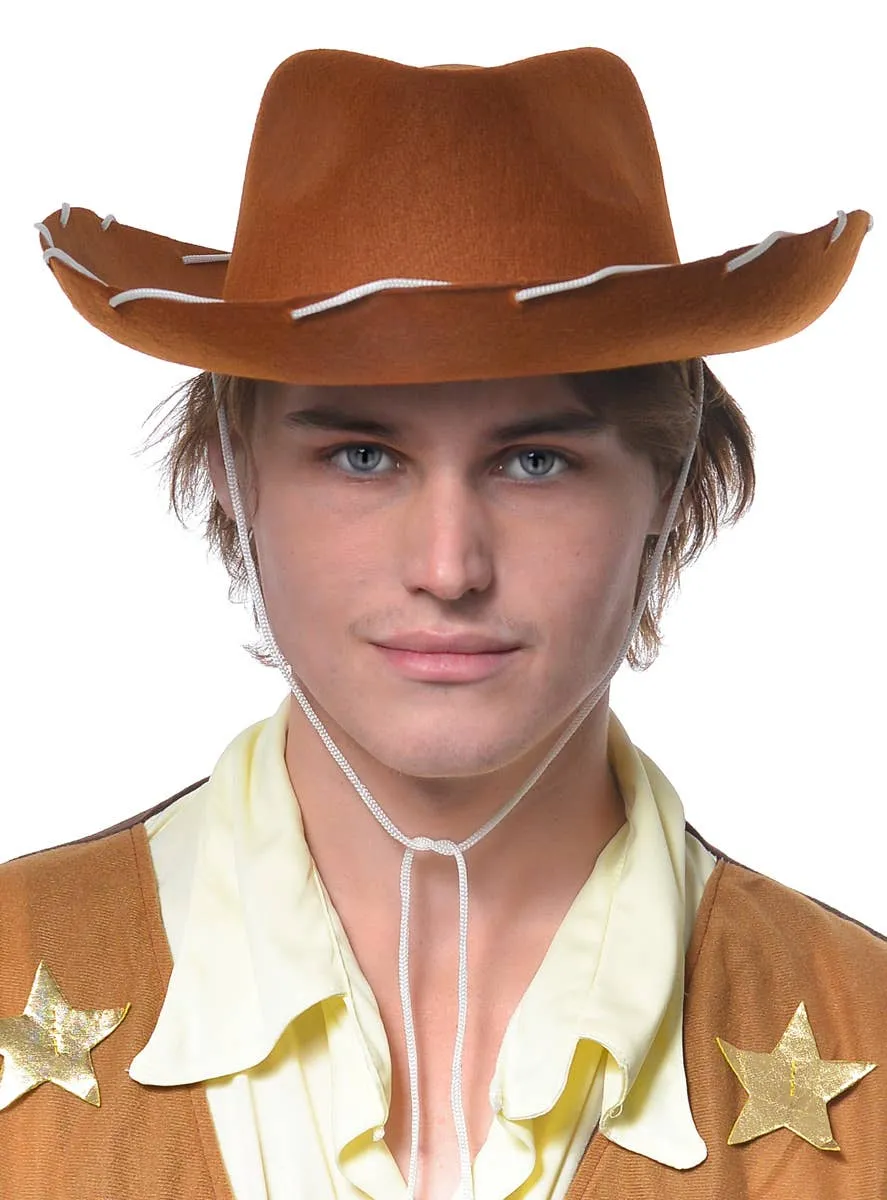 Brown Feltex Mens Woody Cowboy Costume Hat