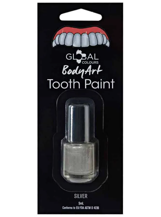 Brush On Silver Tooth Paint Makeup