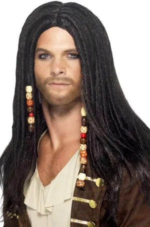 Buccaneer Bounty Mens Black Pirate Wig