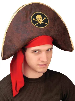 Buccaneer Pirate Captain Adults Brown Costume Hat