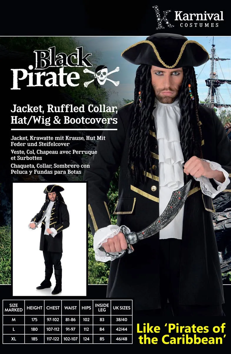 Buccaneer Pirate Captain Mens Fancy Dress Costume