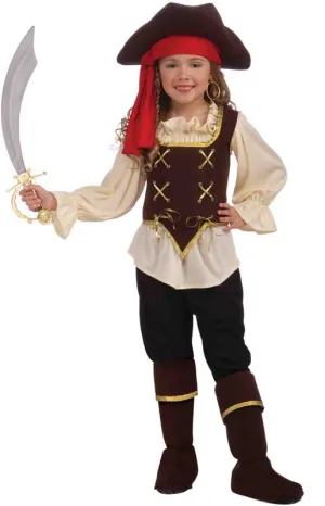 Buccaneer Pirate Girls Fancy Dress Costume