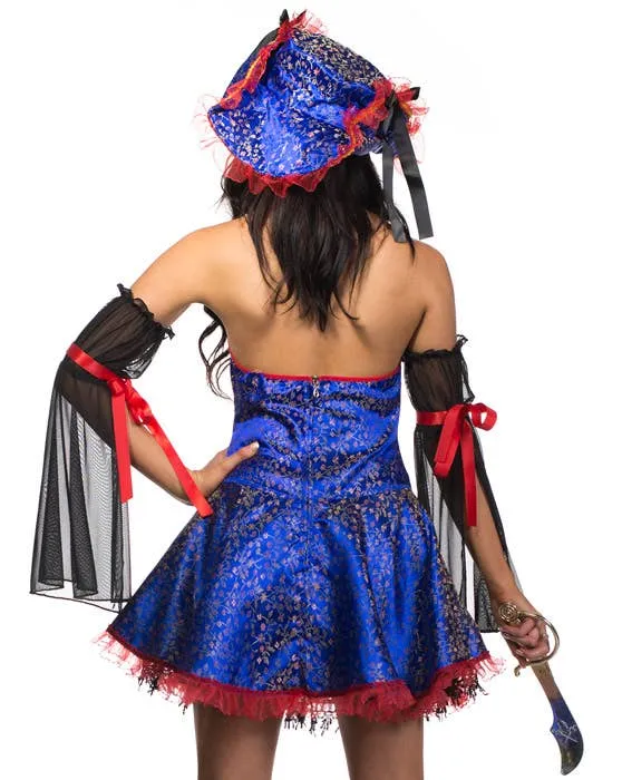 Buccaneer Womens Blue Bounty Pirate Wench Costume