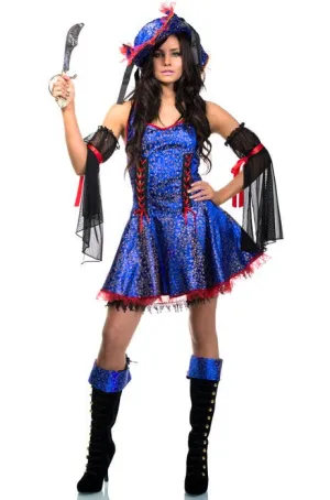 Buccaneer Womens Blue Bounty Pirate Wench Costume