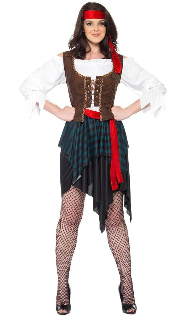 Buccaneers Bounty Womens Pirate Fancy Dress Costume