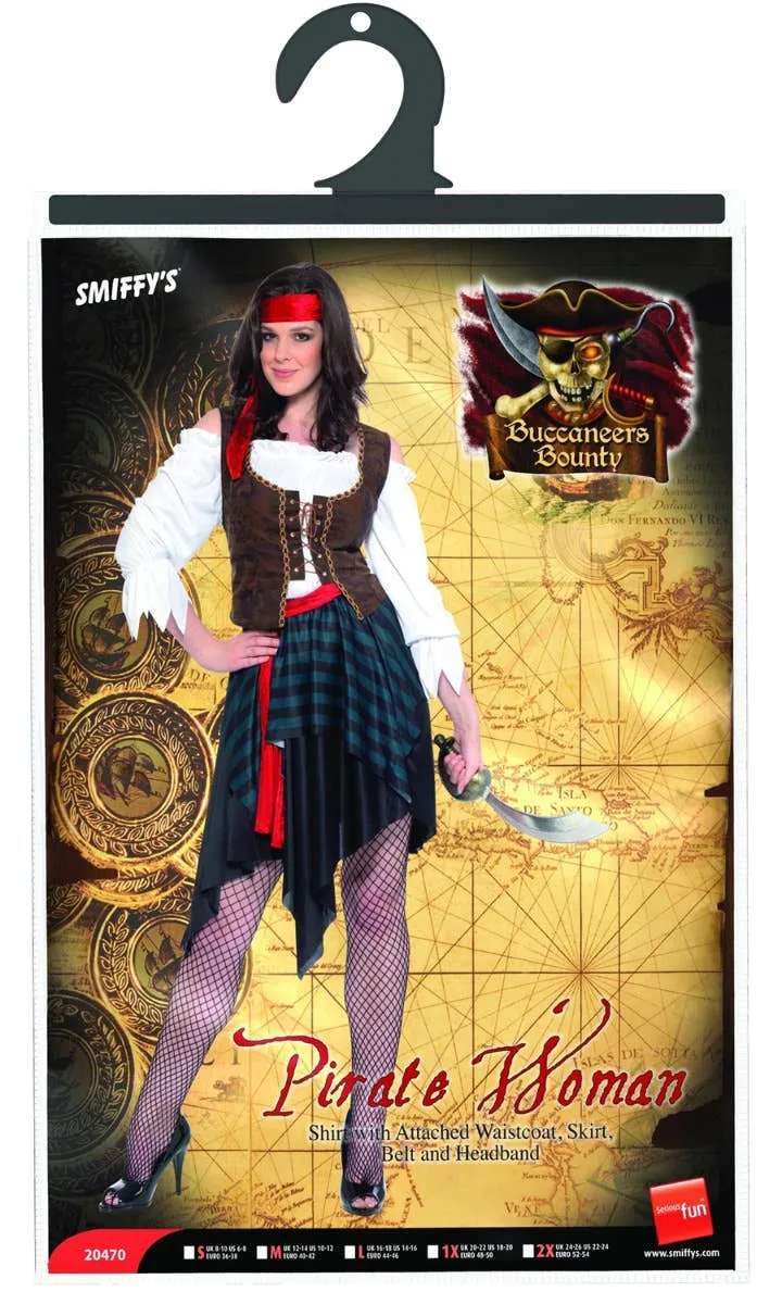 Buccaneers Bounty Womens Pirate Fancy Dress Costume