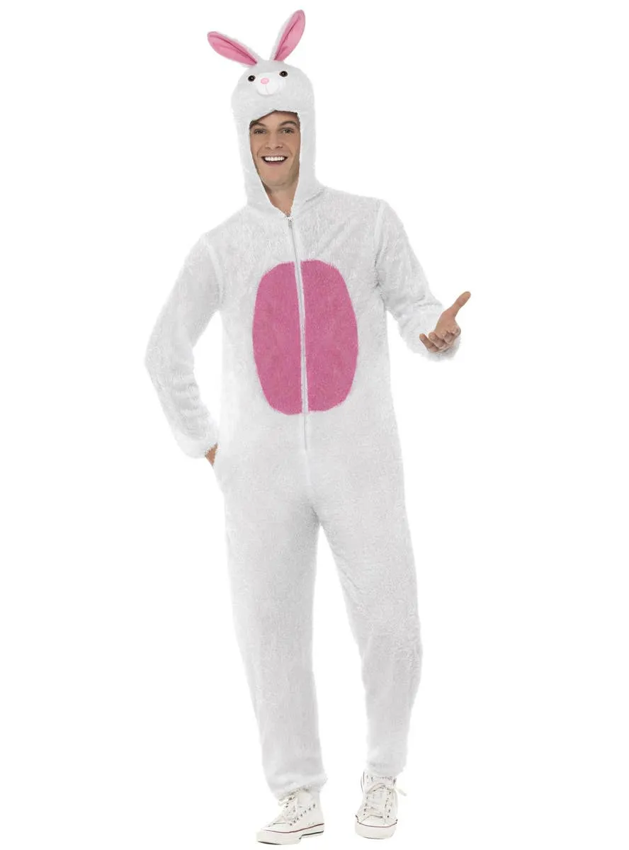 Bunny Mens White Rabbit Onesie Costume