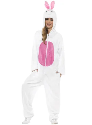 Bunny Womens White Rabbit Onesie Costume