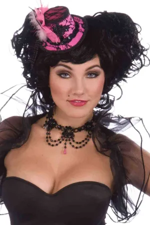 Burlesque Black and Pink Beaded Choker Necklace