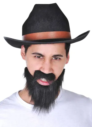 Bushy Black Beard and Moustache Set