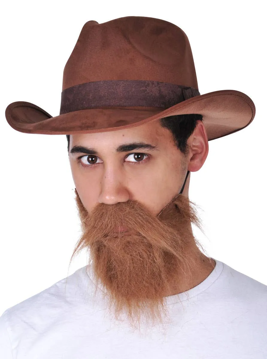 Bushy Brown Beard and Moustache Set
