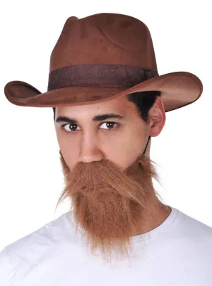 Bushy Brown Beard and Moustache Set