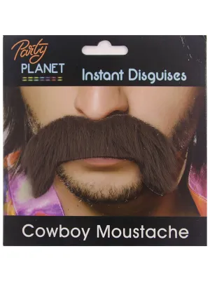 Bushy Brown Cowboy Costume Moustache