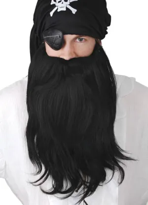 Bushy Pirate Beard Set in Black