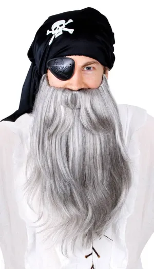 Bushy Pirate Beard Set in Grey