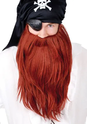 Bushy Pirate Beard Set in Red